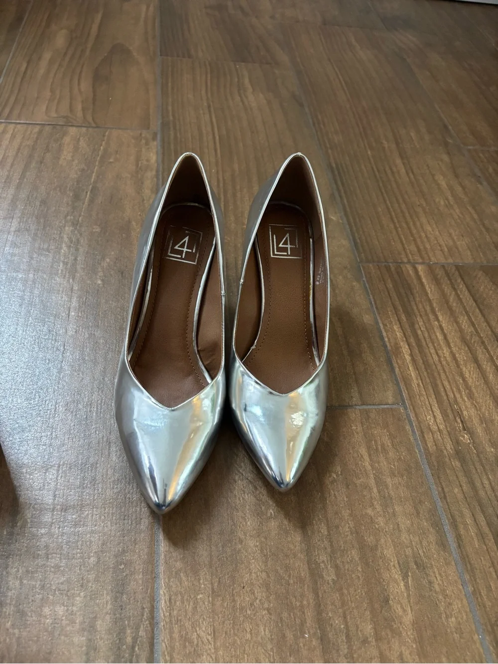 LFL Lust For Life Women's LL-MOXXIE Pump Pointed Toe Silver Patent Dress Pumps